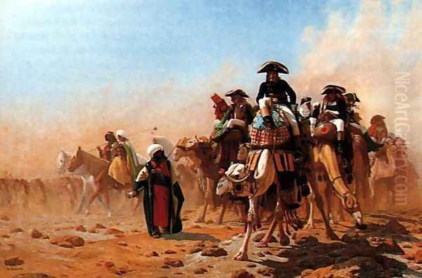 Bonaparte et son armée en Egypte (Napolean and his General Staff in Egypt) Oil Painting by Jean-Leon Gerome