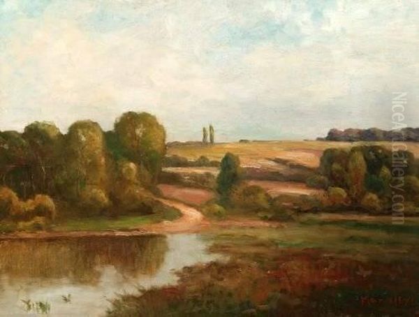 Country Landscape Oil Painting by Max Weyl