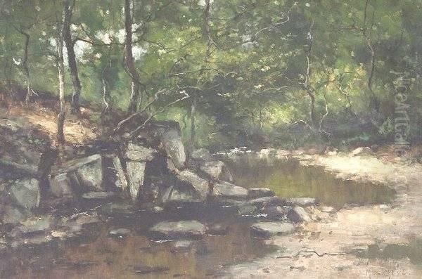 Max Weyl . Rock Creek Landscape Oil Painting by Max Weyl