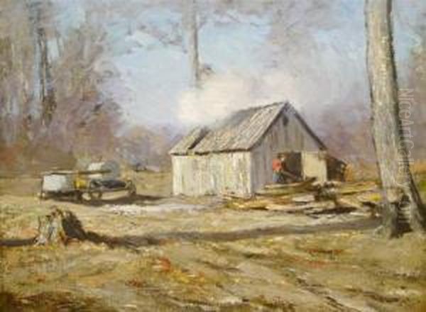 Man Near Shack by Clifton A. Wheeler