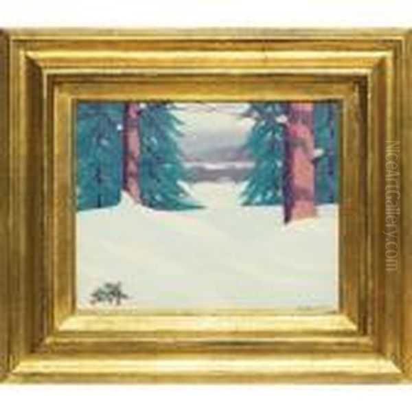 Forest Scene In Winter by Clifton A. Wheeler