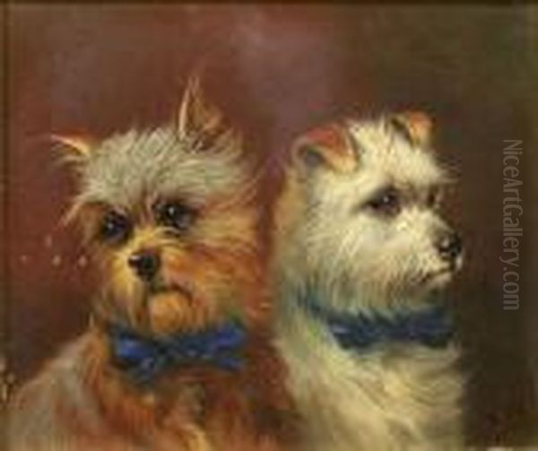 Two Terriers Oil Painting by John Arnold Wheeler