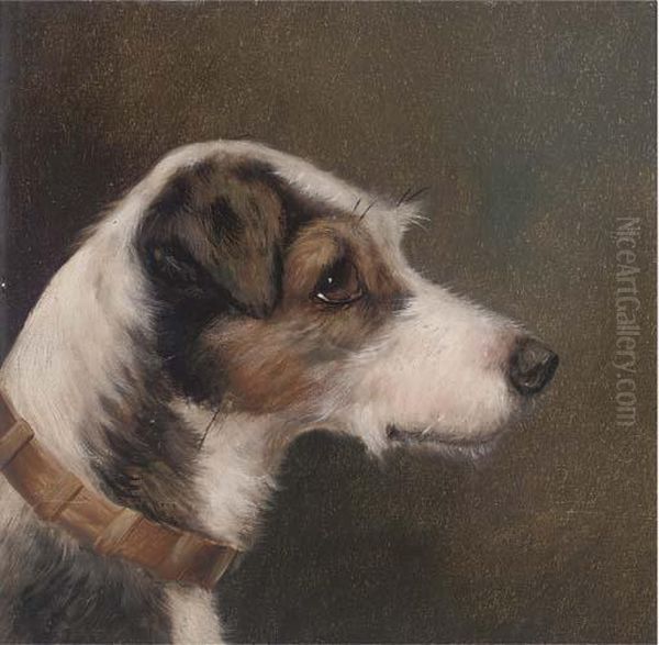 Portrait Of A Terrier Oil Painting by John Arnold Wheeler