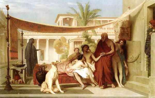 Socrates Seeking Alcibiades In The House Of Aspasia Oil Painting by Jean-Leon Gerome