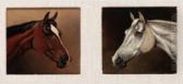 Horse Heads Oil Painting by John Arnold Wheeler