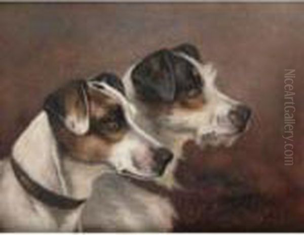 Terriers: Pair Oil Painting by John Arnold Wheeler