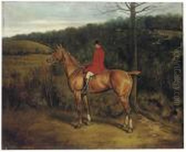 Standing Outside The Covert Oil Painting by Of John Alfred Wheeler