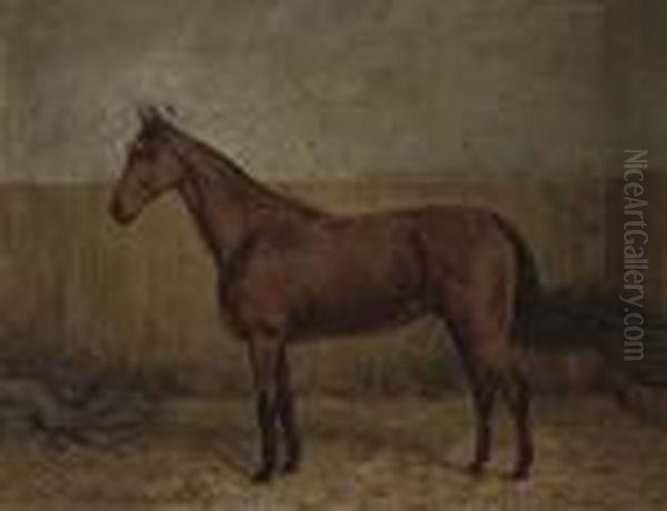 Heather Bell, In A Stable Oil Painting by William Henry Wheelwright