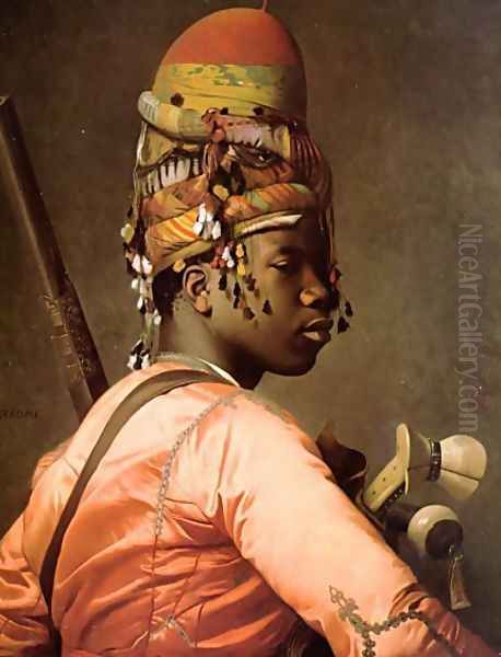 Black Bashi-Bazouk Oil Painting by Jean-Leon Gerome