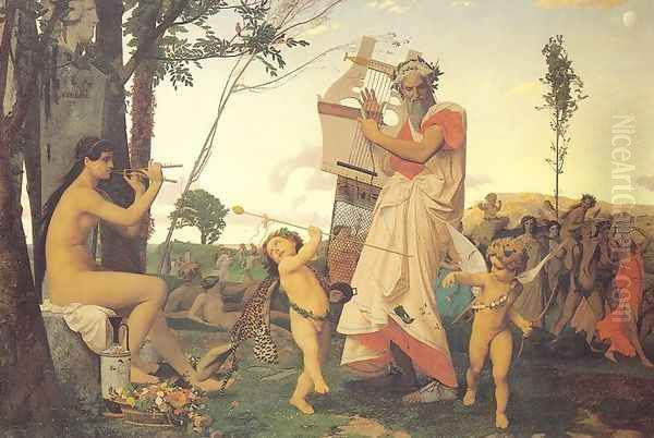 Anacreon, Bacchus, and Amor Oil Painting by Jean-Leon Gerome