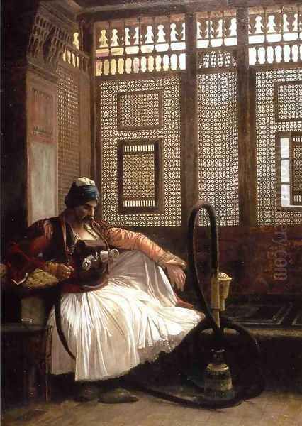 Janissary Smoking Oil Painting by Jean-Leon Gerome