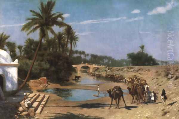 Caravan (or A Journey Through Algeria) Oil Painting by Jean-Leon Gerome