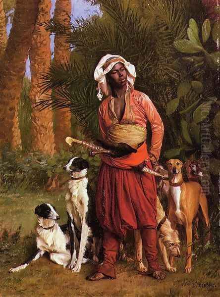 The Negro Master of the Hounds Oil Painting by Jean-Leon Gerome