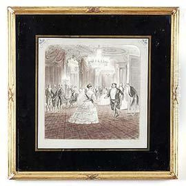 Attribution , Drawing Of A Ballroom. Oil Painting by Rex John Whistler