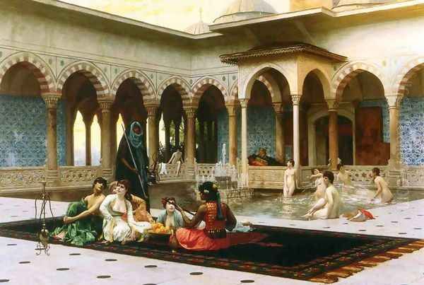 The Harem on the Terrace Oil Painting by Jean-Leon Gerome