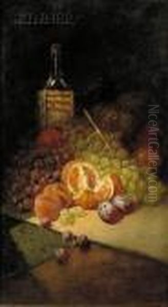 Still Life With Fruit Oil Painting by George William Whitaker