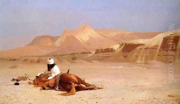 The Arab and his Steed (or In the Desert) Oil Painting by Jean-Leon Gerome