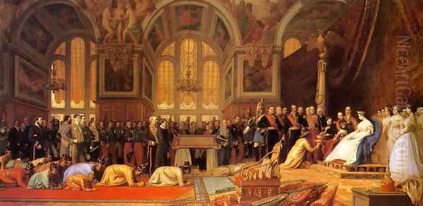 The Reception Of The Siamese Ambassadors At Fontainebleau Oil Painting by Jean-Leon Gerome