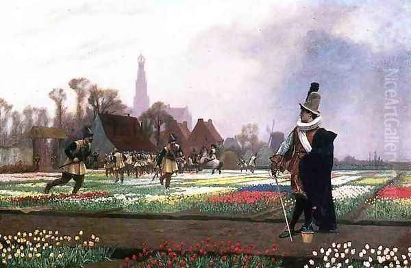 Duel among the Tulips Oil Painting by Jean-Leon Gerome