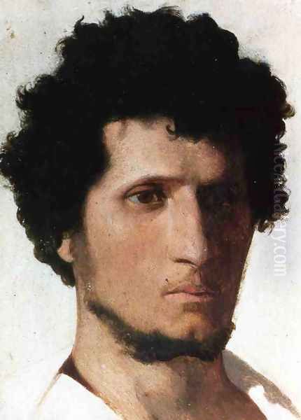 Head of a Peasant of the Roman Campagna Oil Painting by Jean-Leon Gerome