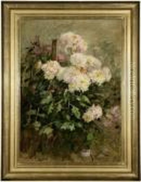 Chrysanthemums Oil Painting by Edith White