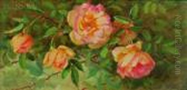 Roses Oil Painting by Edith White