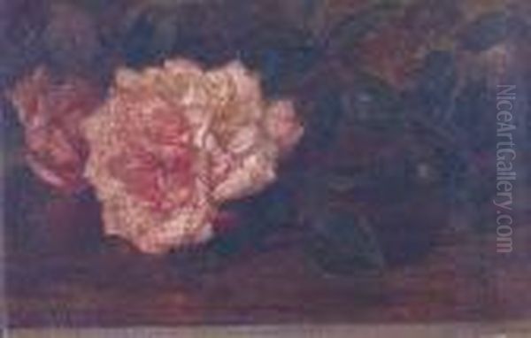 A Study Of A Rose Oil Painting by Edith White