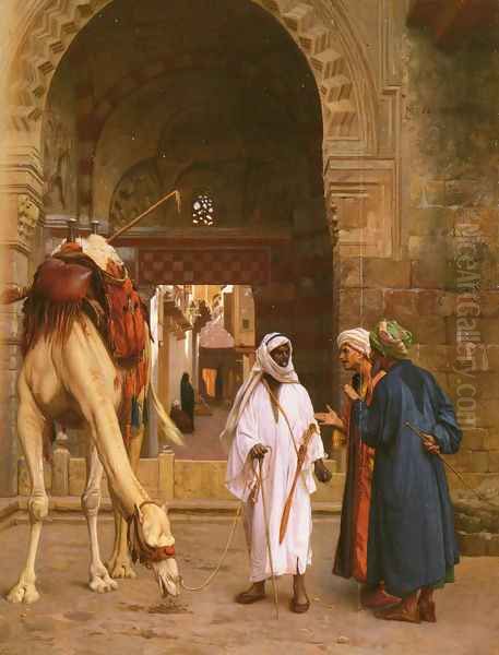 Dispute D'Arabes (Arabs Arguing) Oil Painting by Jean-Leon Gerome