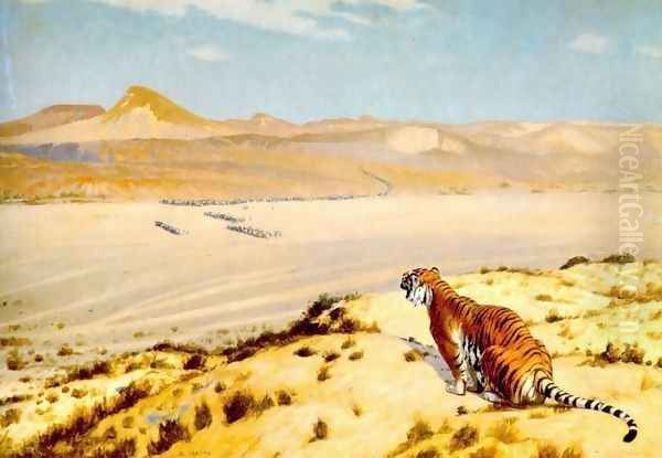 Tiger On The Watch Oil Painting by Jean-Leon Gerome