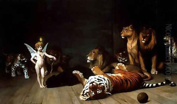 Qui que tu sois, voici ton maitre (Whoever you are, here is your master) (or Love the Conquerer) Oil Painting by Jean-Leon Gerome