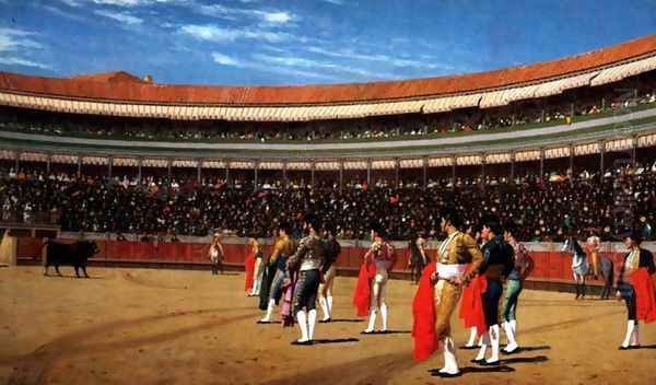 Plaza De Toros The Entry Of The Bull Oil Painting by Jean-Leon Gerome