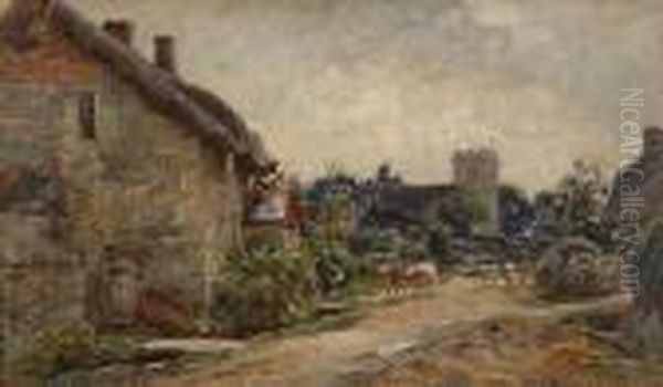 Overmoigne, Dorset Oil Painting by Frederick William N. Whitehead