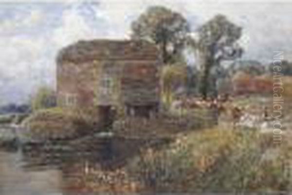 The Old Water Mill Oil Painting by Frederick William N. Whitehead