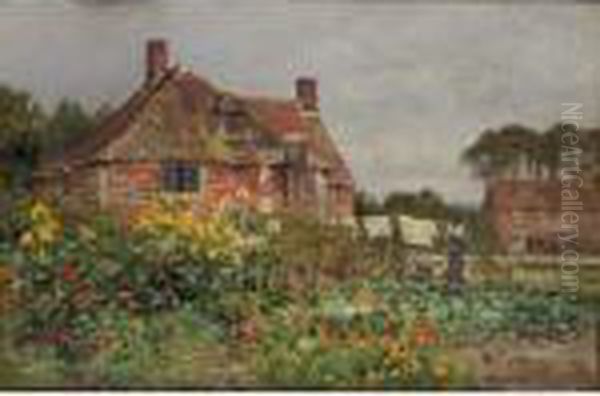 The Flower Garden Oil Painting by Frederick William N. Whitehead