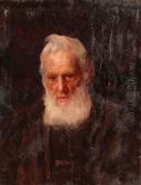 Portrait, Bust Length, Of A Bearded Gentleman Oil Painting by John William Whiteley