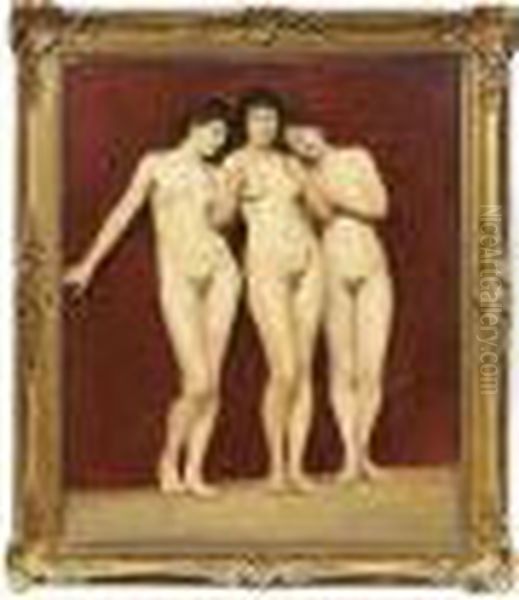 The Three Graces Oil Painting by John William Whiteley