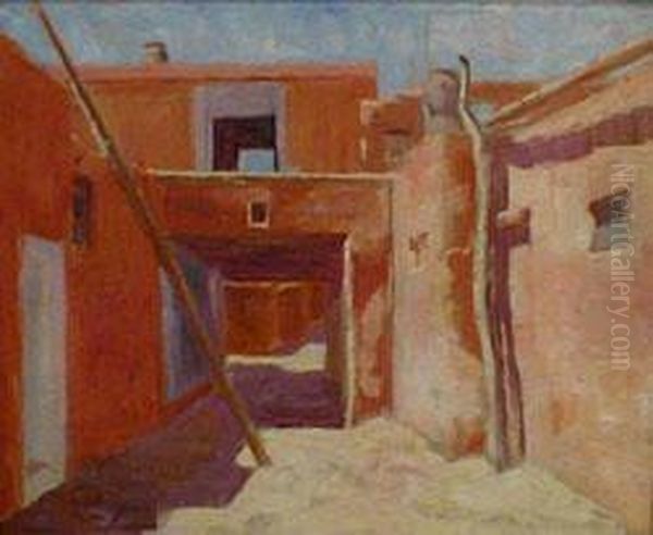 Zuni Pueblo, Noon Oil Painting by Frank Reed Whiteside