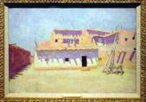 High Noon, Zuni Village, New Mexico Oil Painting by Frank Reed Whiteside