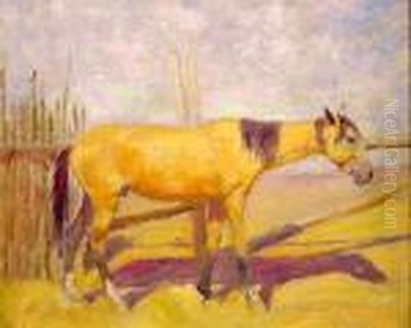 Lone Horse Oil Painting by Frank Reed Whiteside