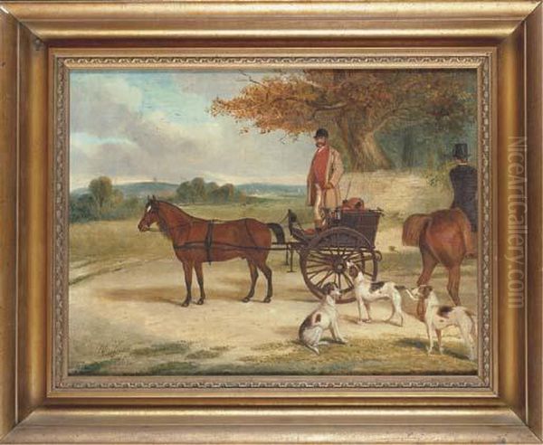 A Carriage Driver Surveying The Landscape Oil Painting by Richard Whitford