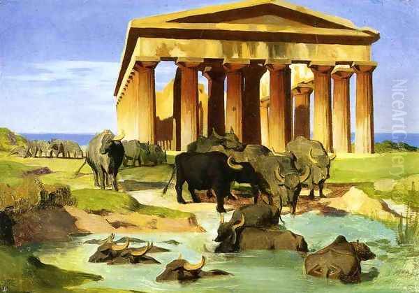 View Of Paestum Oil Painting by Jean-Leon Gerome