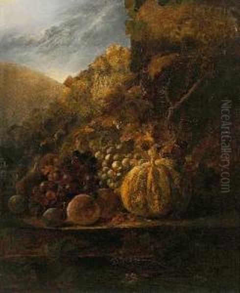 Fruchtestillleben Mit
Melone Und Weintrauben Oil Painting by Thomas Whittle