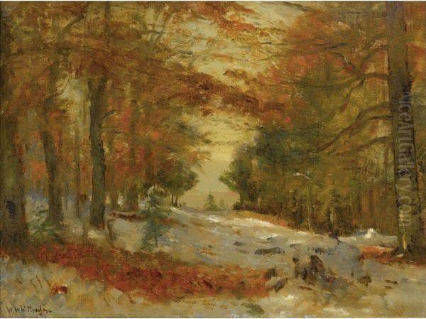 First Snow Oil Painting by Thomas Worthington Whittredge