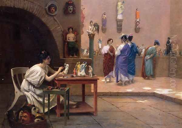 Painting Breathes Life Into Sculpture Oil Painting by Jean-Leon Gerome