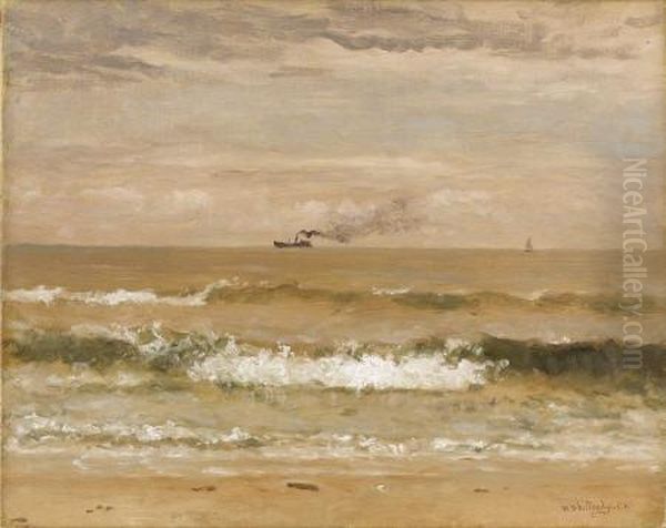 Seascape At Barnegat Bay, Bay Head, New Jersey Oil Painting by Thomas Worthington Whittredge