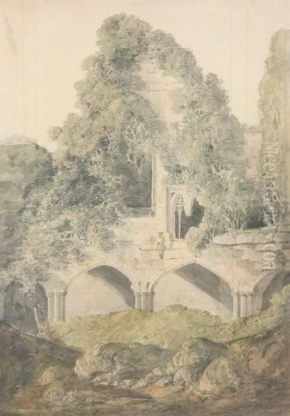 Ruins Of Gothic Church Oil Painting by Thomas Worthington Whittredge