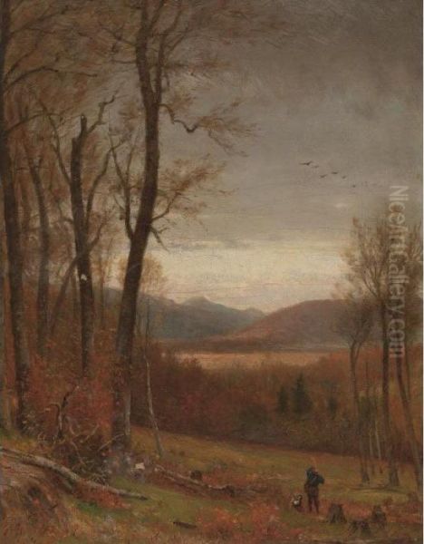 Huntsman Oil Painting by Thomas Worthington Whittredge