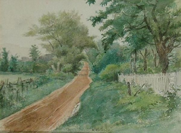 Old County Road Oil Painting by Thomas Worthington Whittredge