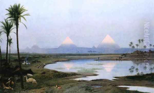 The Pyramids, Sunrise Oil Painting by Jean-Leon Gerome