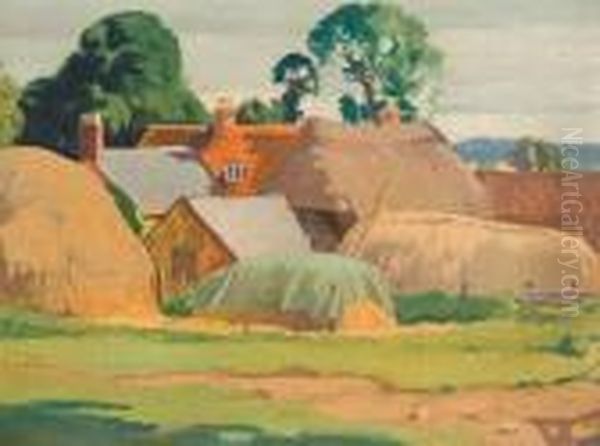 Farm House In A Landscape by Ernest Herbert Whydale